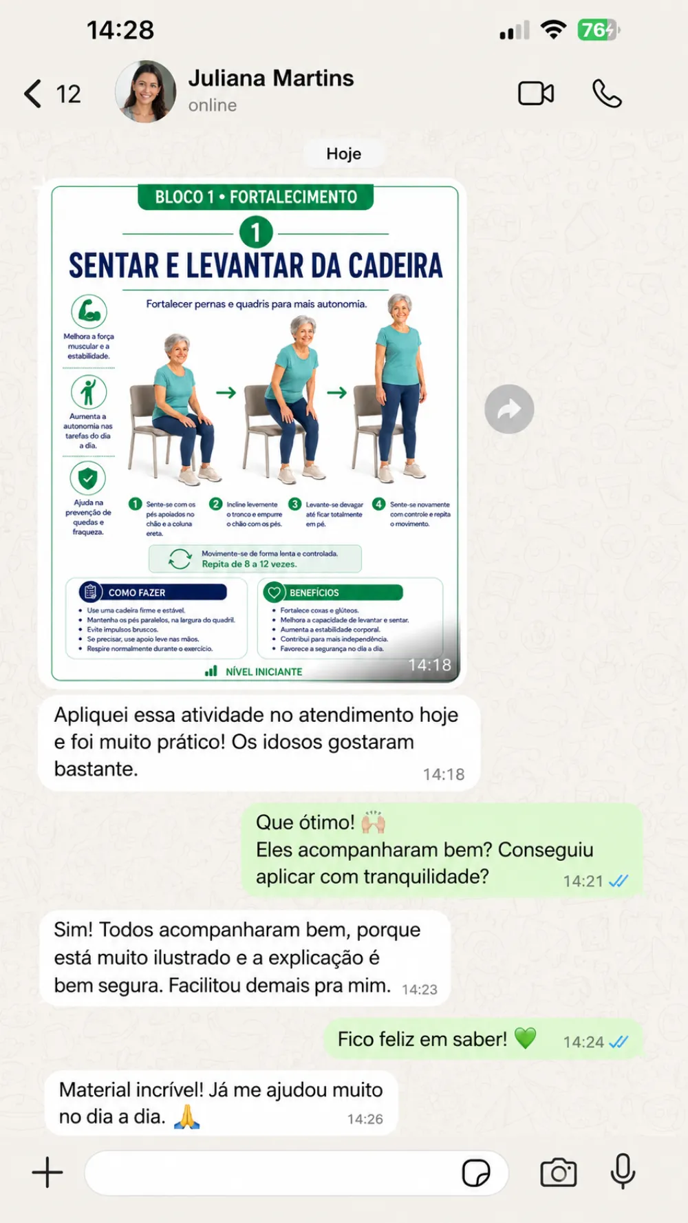 Conversa de WhatsApp da Juliana Martins