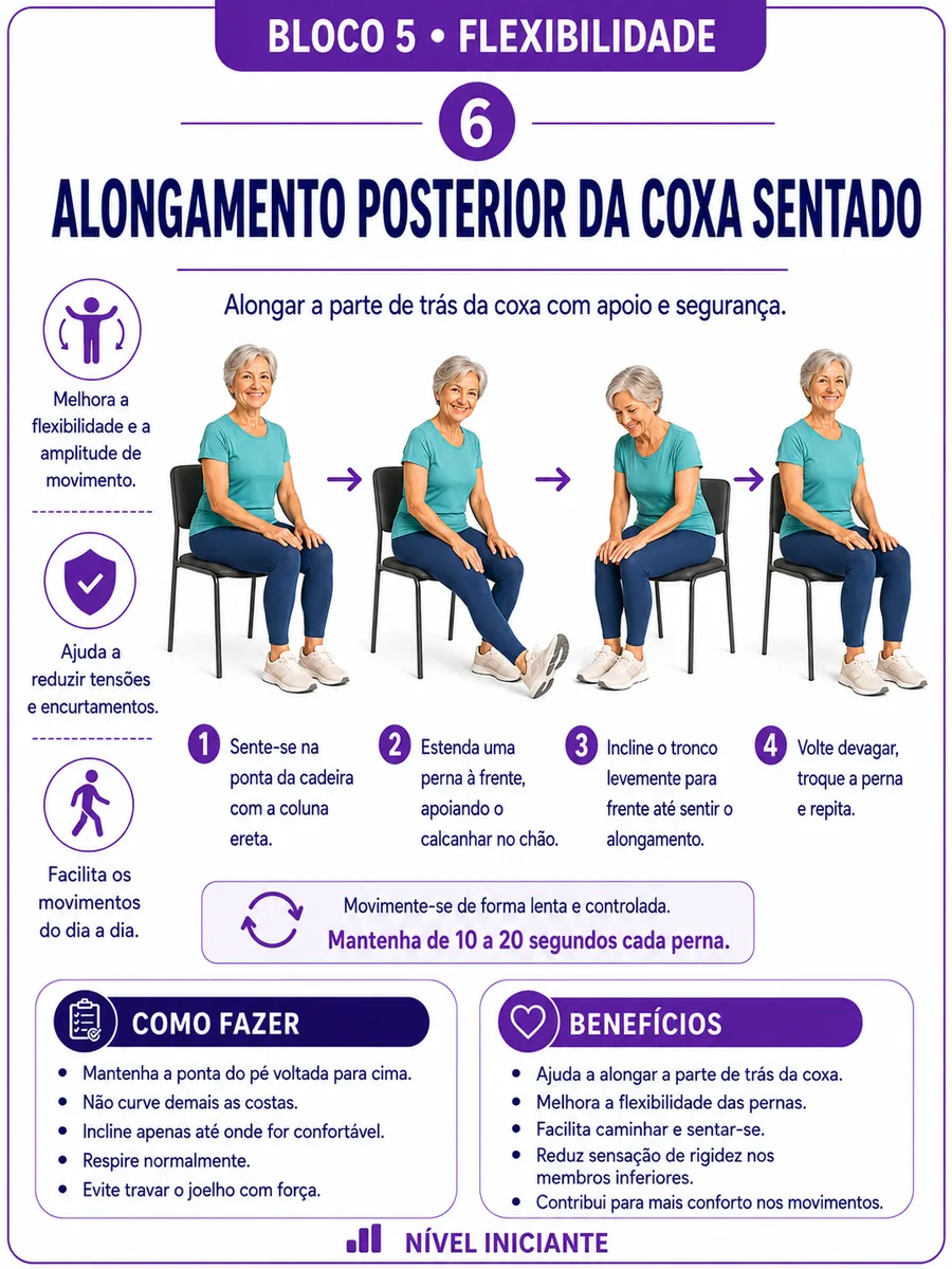Página do kit: Alongamento posterior da coxa