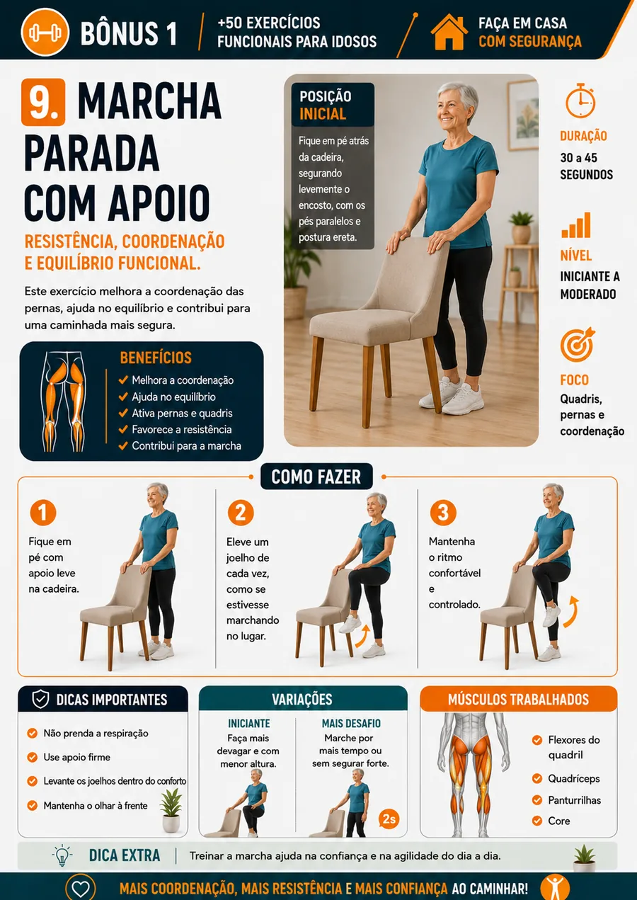 Página do kit: Marcha parada com apoio