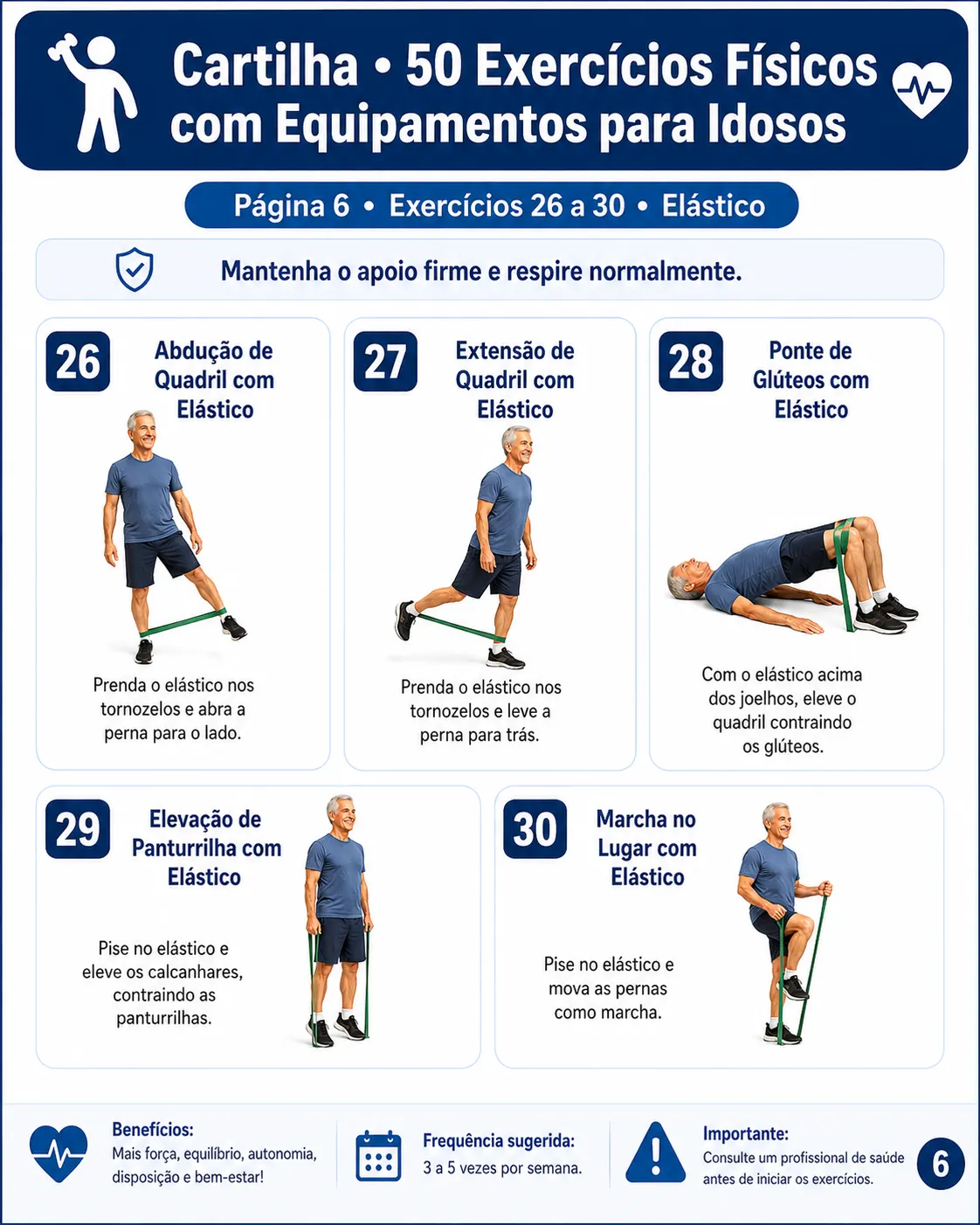 Cartilha de exercícios físicos com equipamentos para idosos